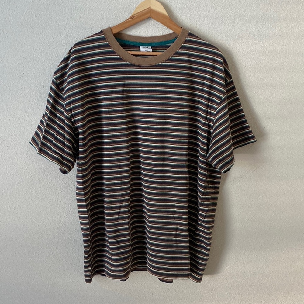 Men’s Brown Striped Urban Outfitters T-Shirt